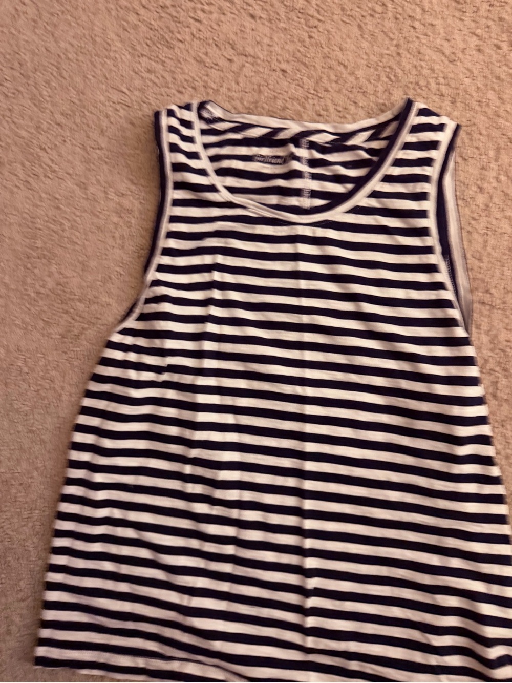 J. Crew Navy and White Striped Tank Top